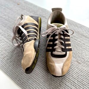 K-SWISS Tan Ivory Leather Suede Sneakers Tennis Shoes Streetwear Size 8.5